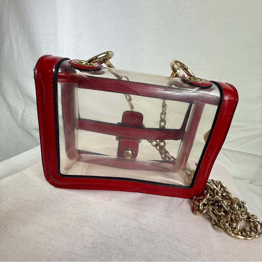 Affordable Fashion Finds Transparent Red Crossbody Bag